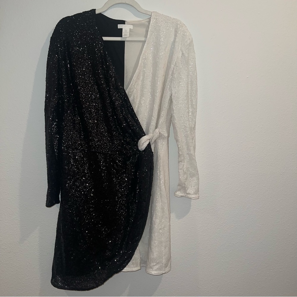Black & white sequin dress